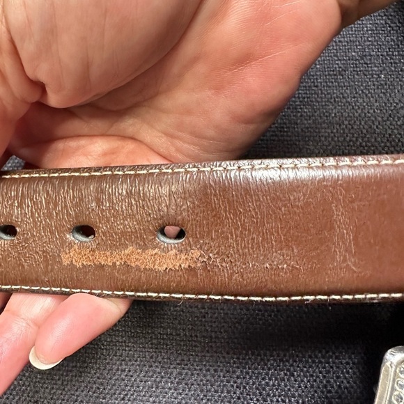 Sold🛍️Men’s Nocona Belt Genuine Leather Western Brown Rhinestone Buckle 3410 - Picture 12 of 15